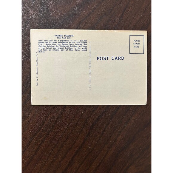 Yankee Stadium Vintage Postcard - Picture 2 of 2